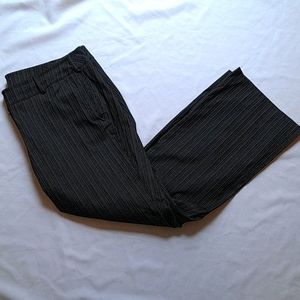 Lane‎ Bryant Black and White Striped Career Wear  Flat Front Dress Pants